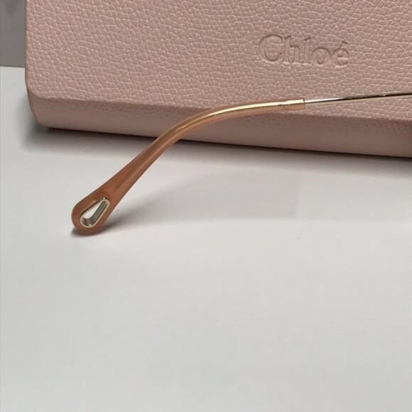 New Authentic Chloé CH0026S 003 Sunglasses – Shiny Gold Frame / Solid Nude - Picture 3 of 14
